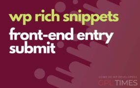 wprich snippets front end entry submit