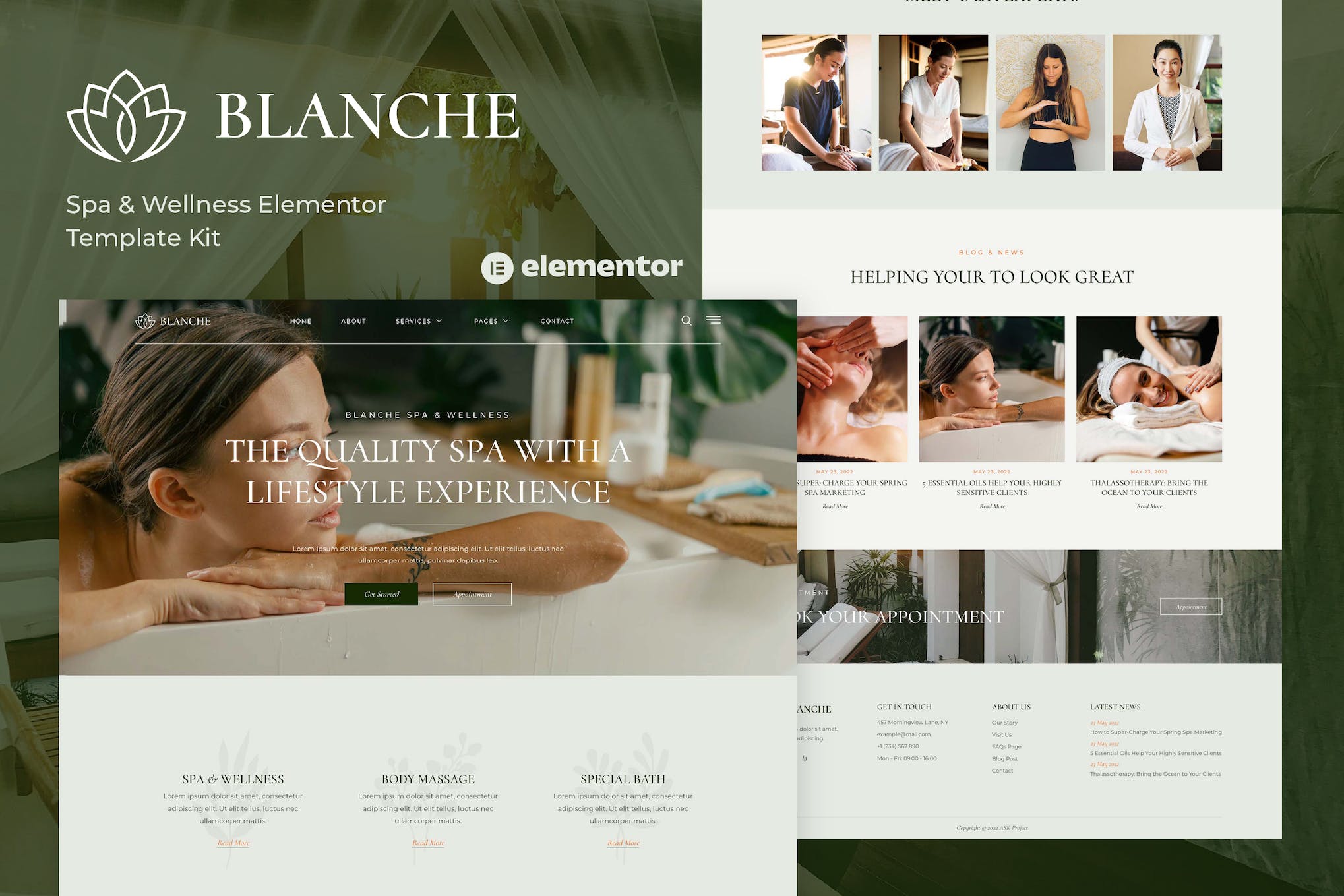 Blanche – Spa & Wellness Elementor Template Kit