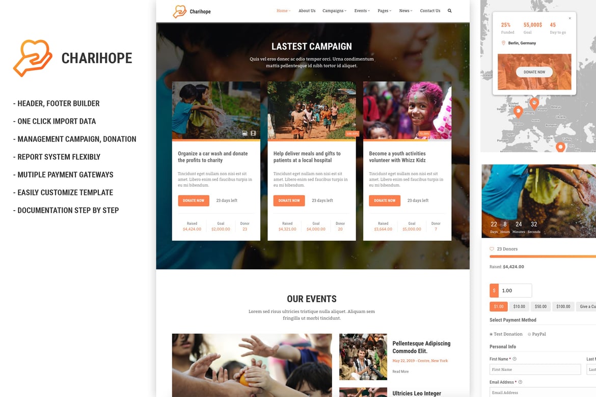 Charihope – Charity and Donation WordPress Theme 1.2.5