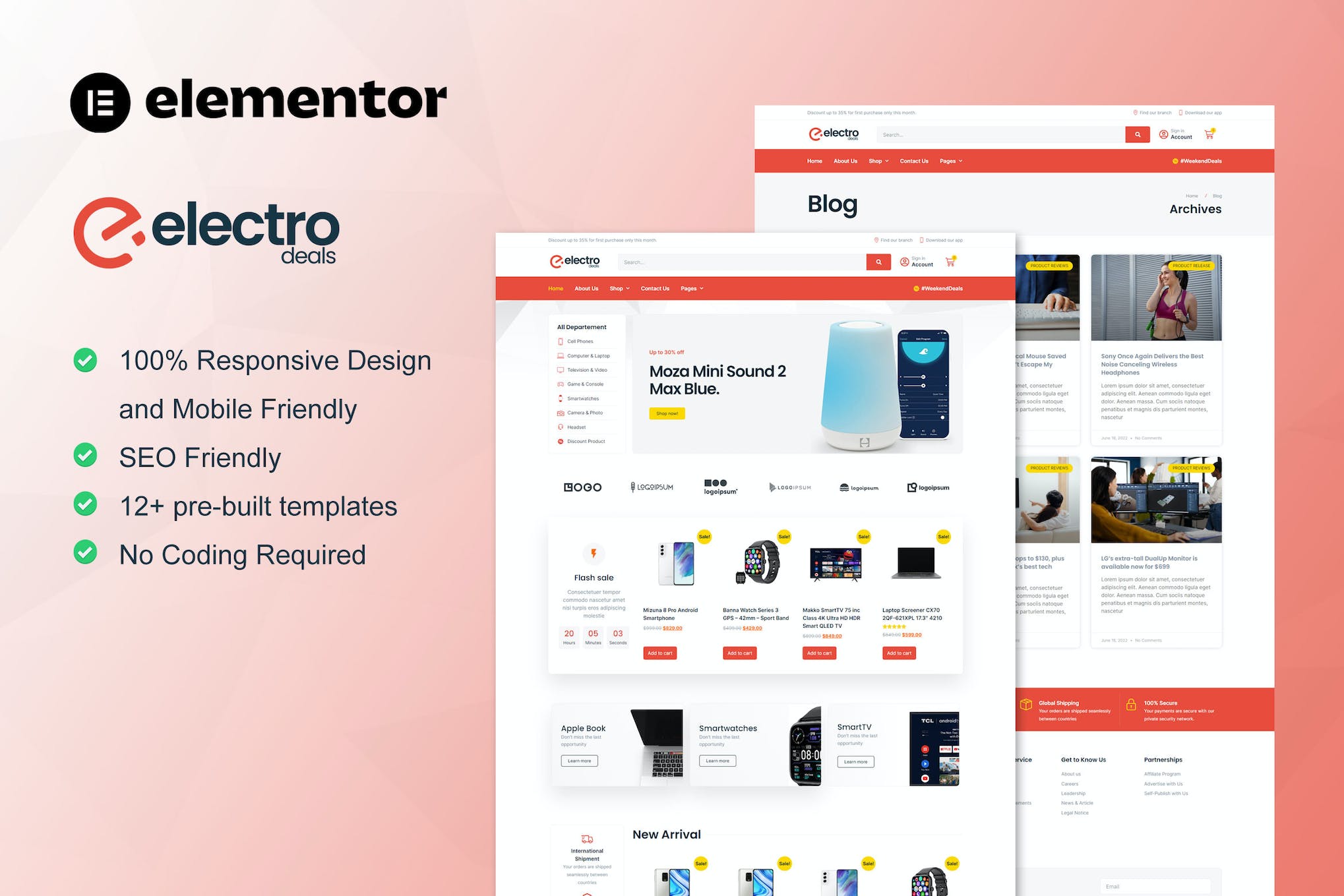 ElectroDeals – Woocommerce Electronic Store Elementor Template Kit
