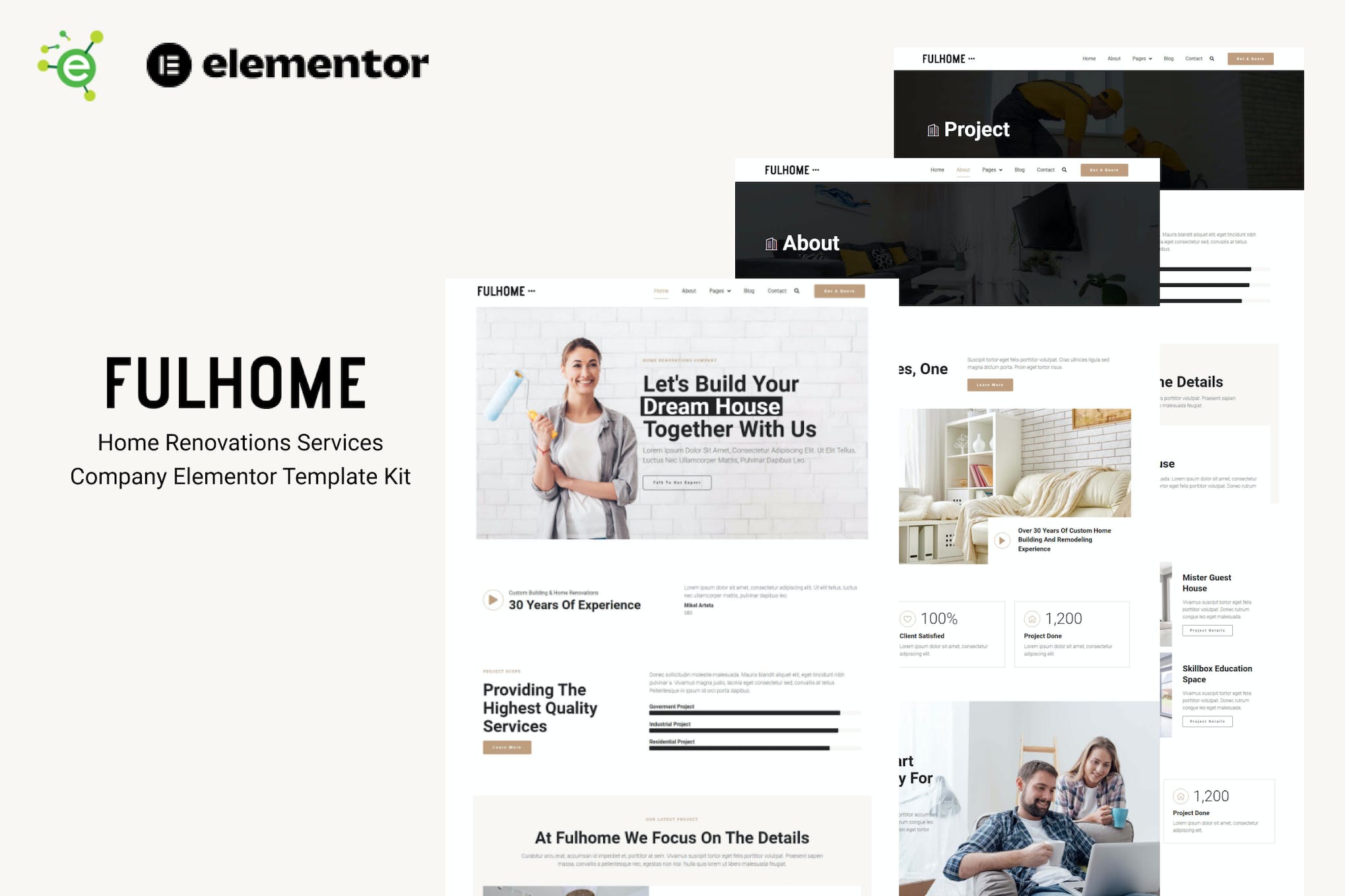 Fulhome – Home Renovations & Repair Company Elementor Pro Template Kit