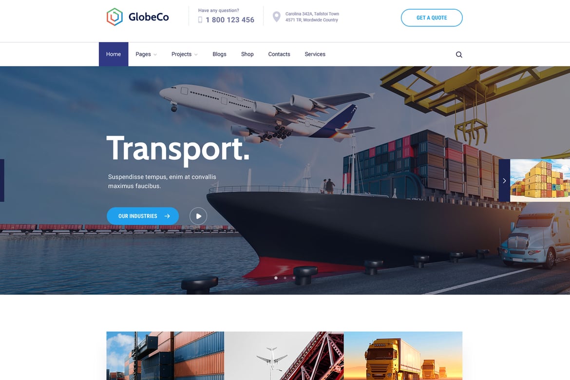 GlobeCo – Transportation & Logistics WordPress Theme 1.1.1