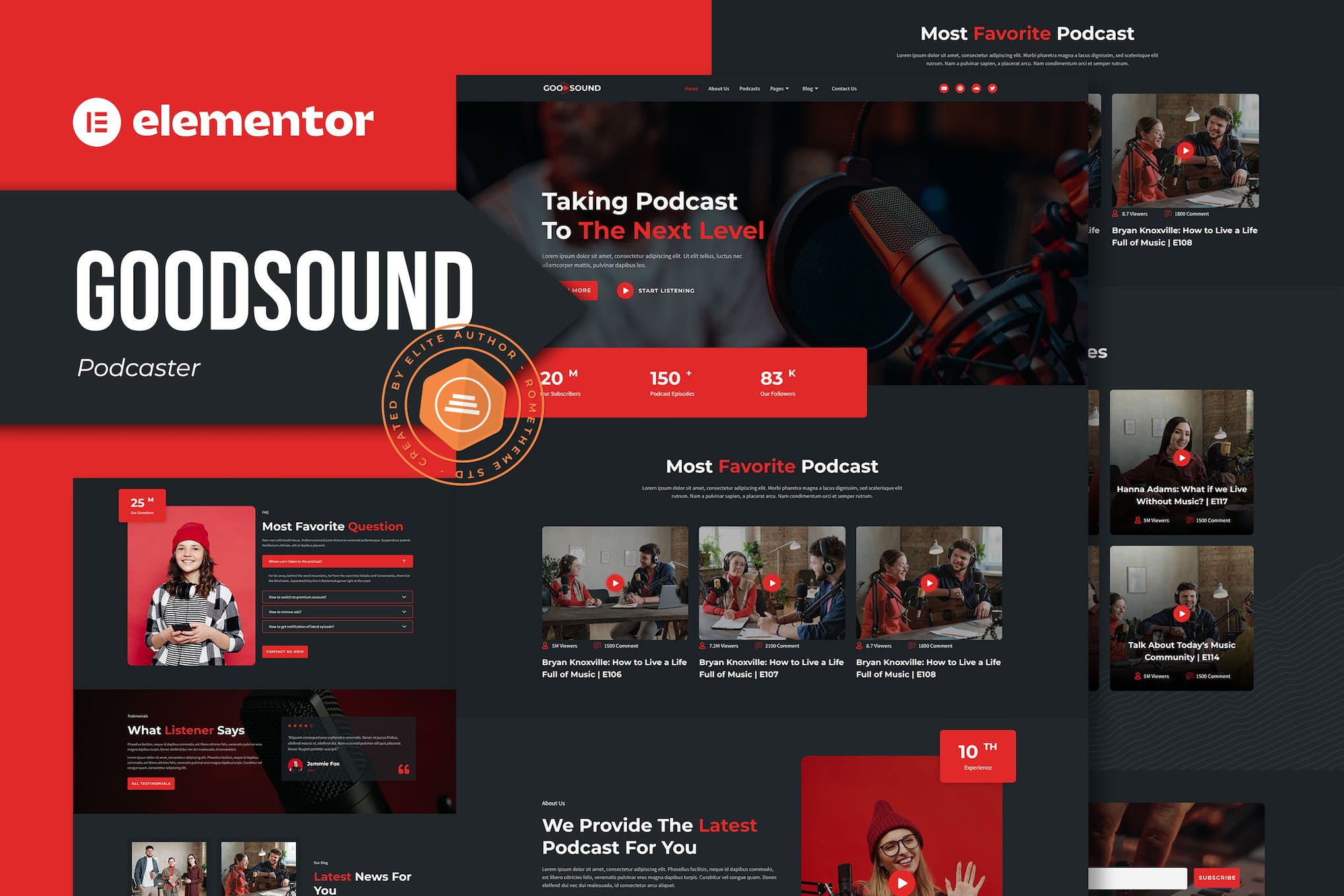 Goodsound – Podcaster Elementor Template Kit