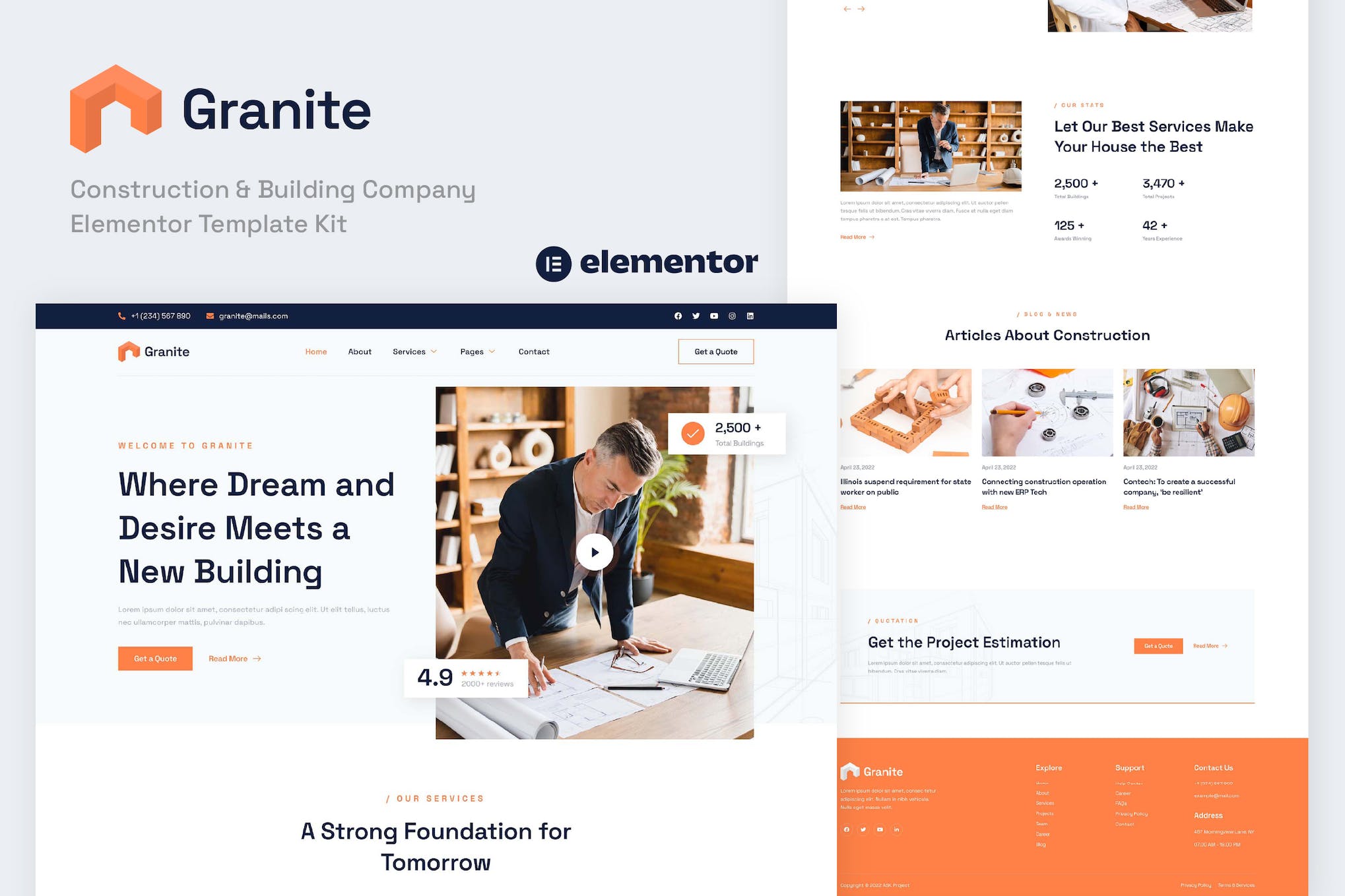 Granite – Construction & Building Company Elementor Template Kit