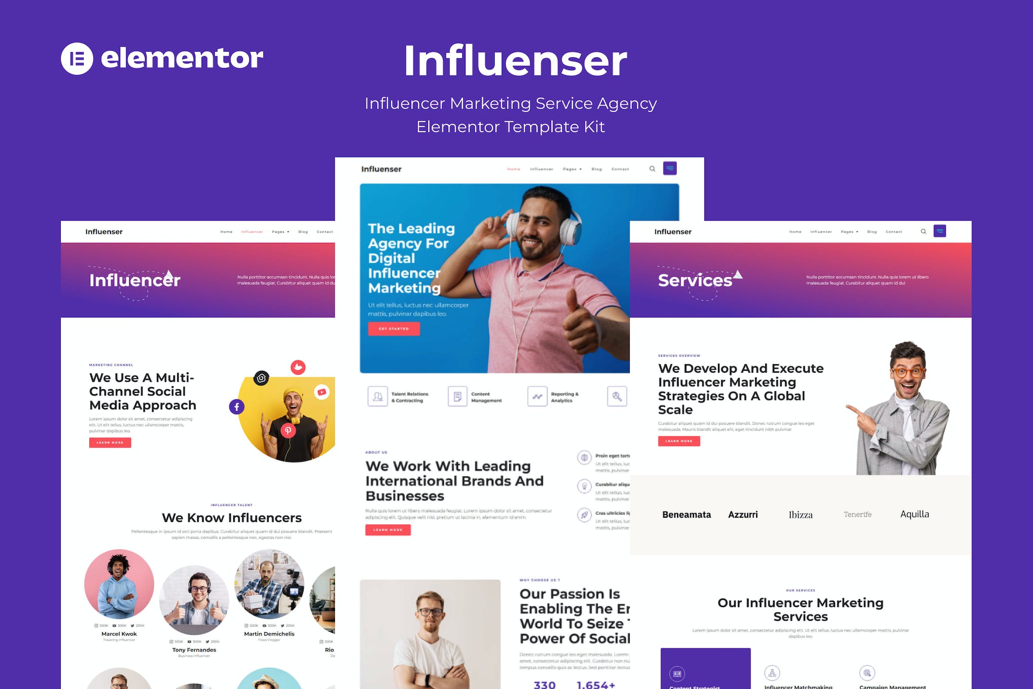 Influenser – Influencer Marketing Services Agency Elementor Template Kit