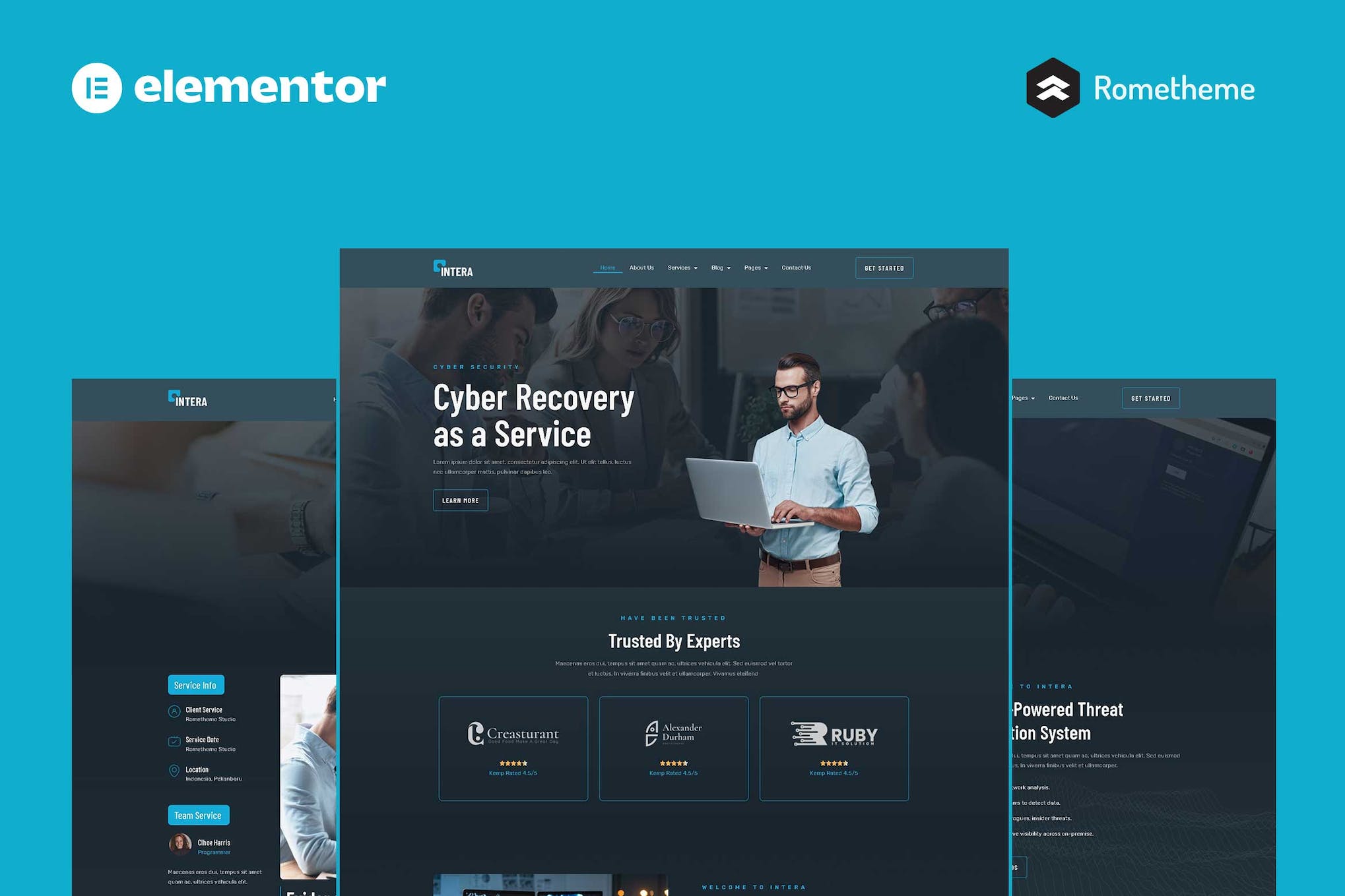 Intera – Cybersecurity Elementor Pro Full Site Template Kit