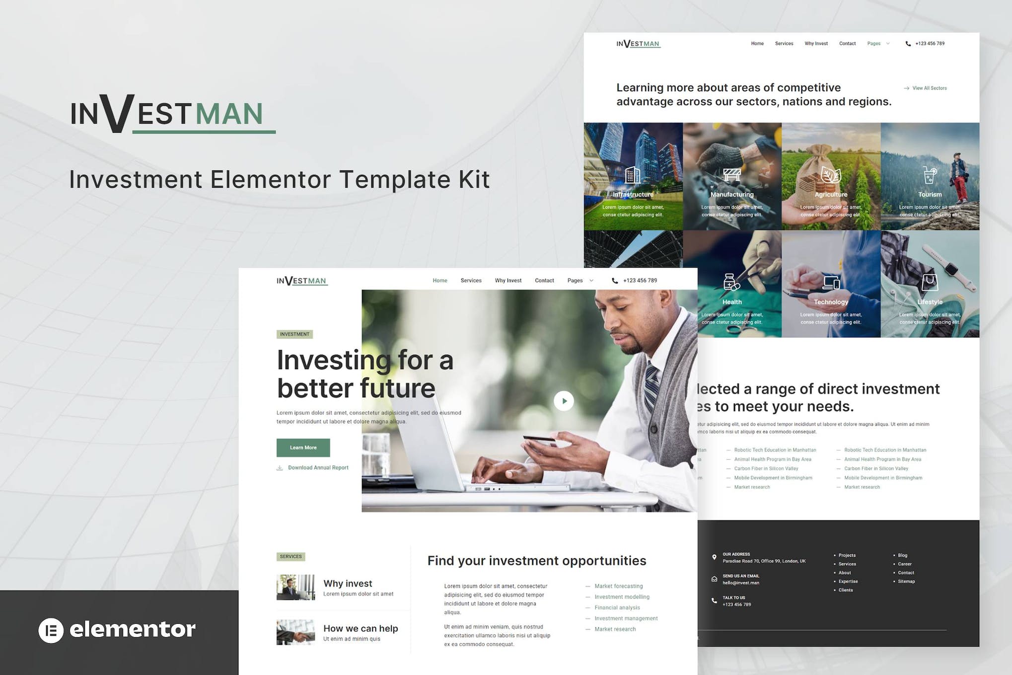 Investman – Invesment Consultant Elementor Template Kit
