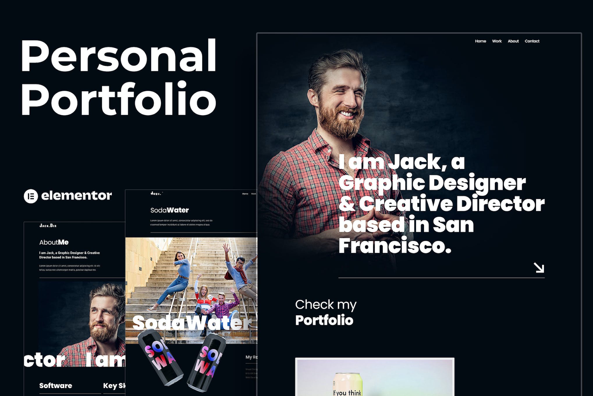Jack.Dir – Personal Design Portfolio  Elementor Template Kit