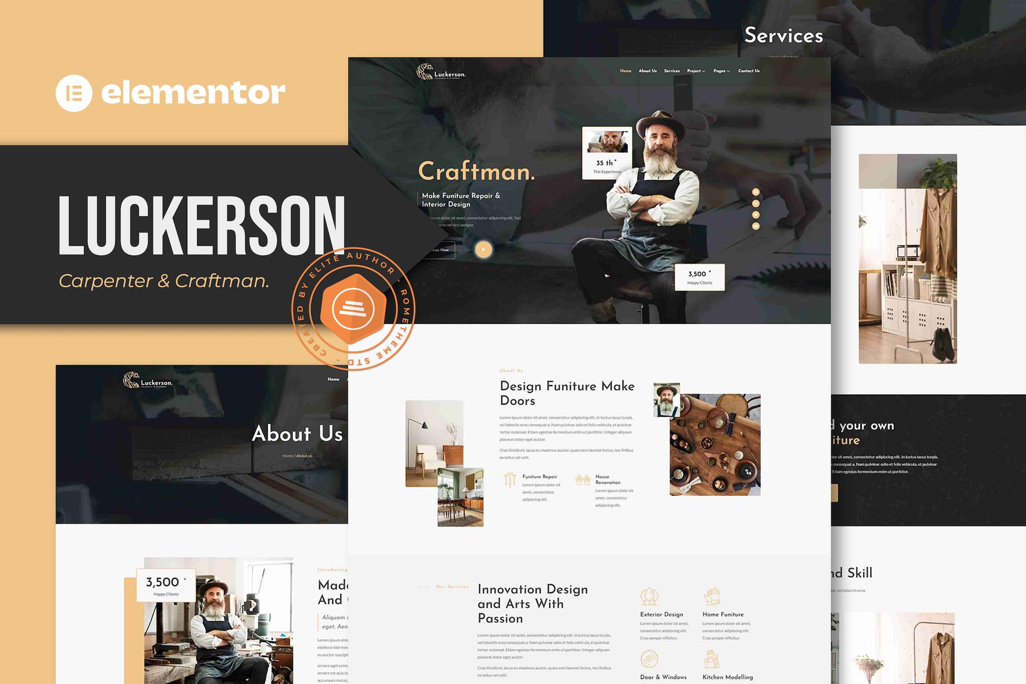 Luckerson – Carpenter & Craftman Elementor Template Kit