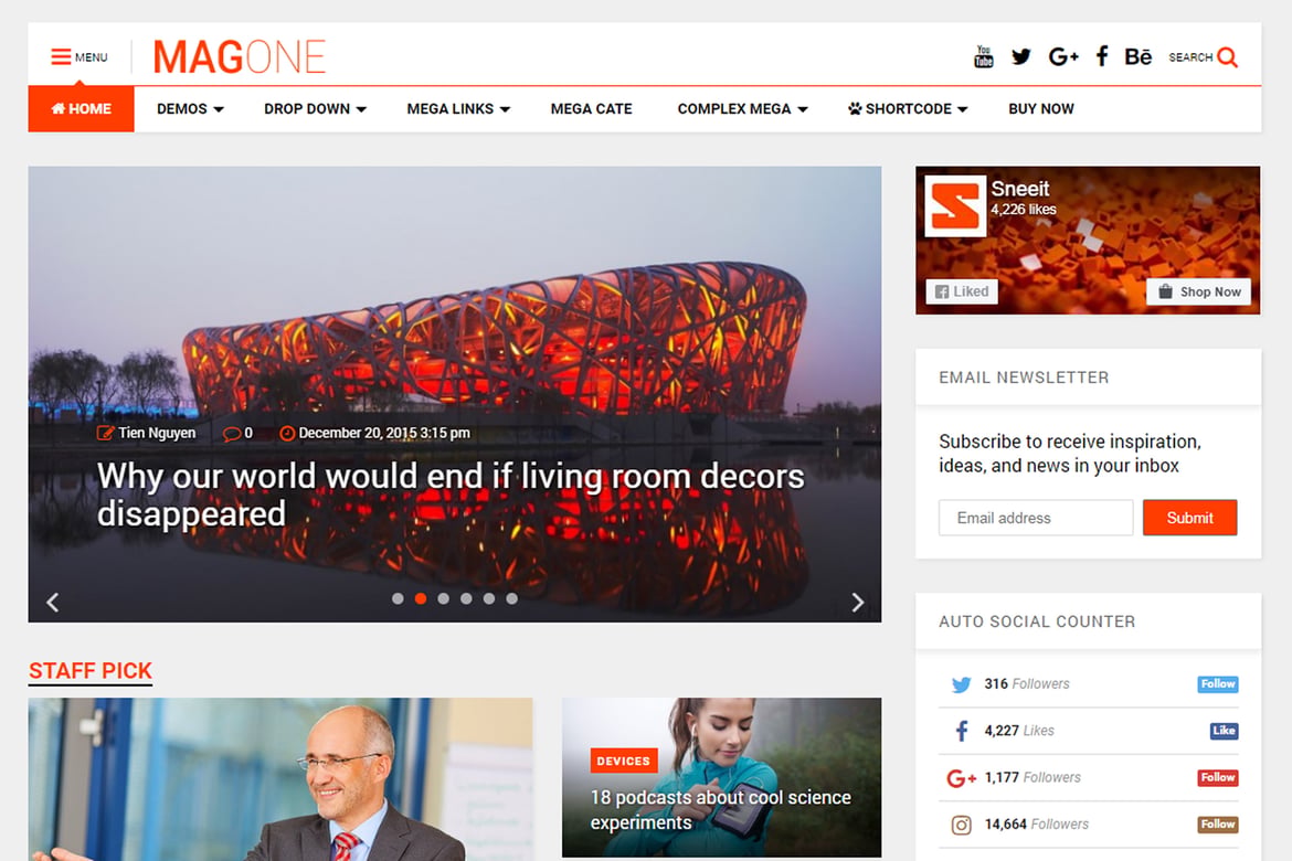 MagOne -­ Responsive Magazine & News Theme 9.1