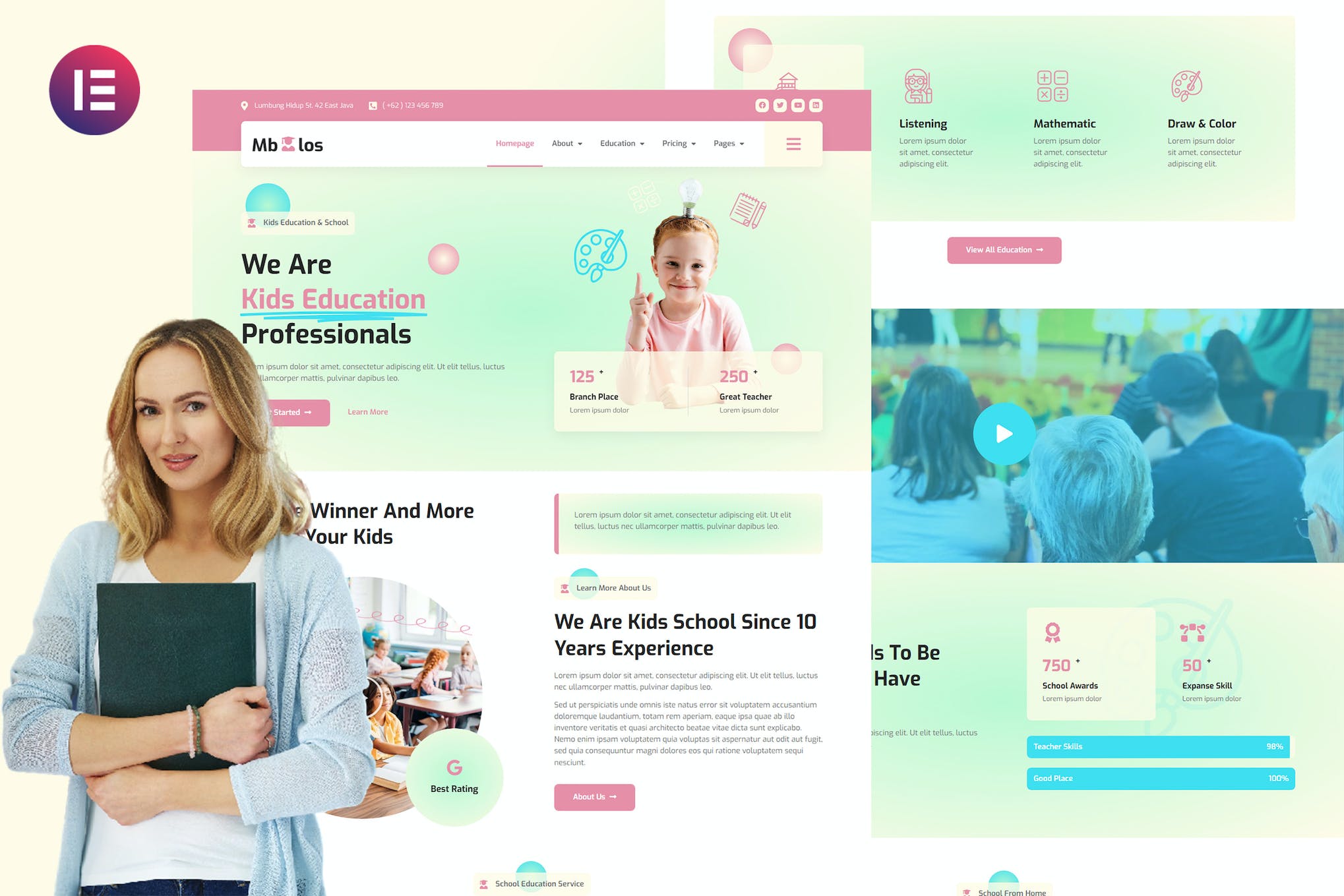 Mbolos – Kids School Profile & Promotion Elementor Template Kit