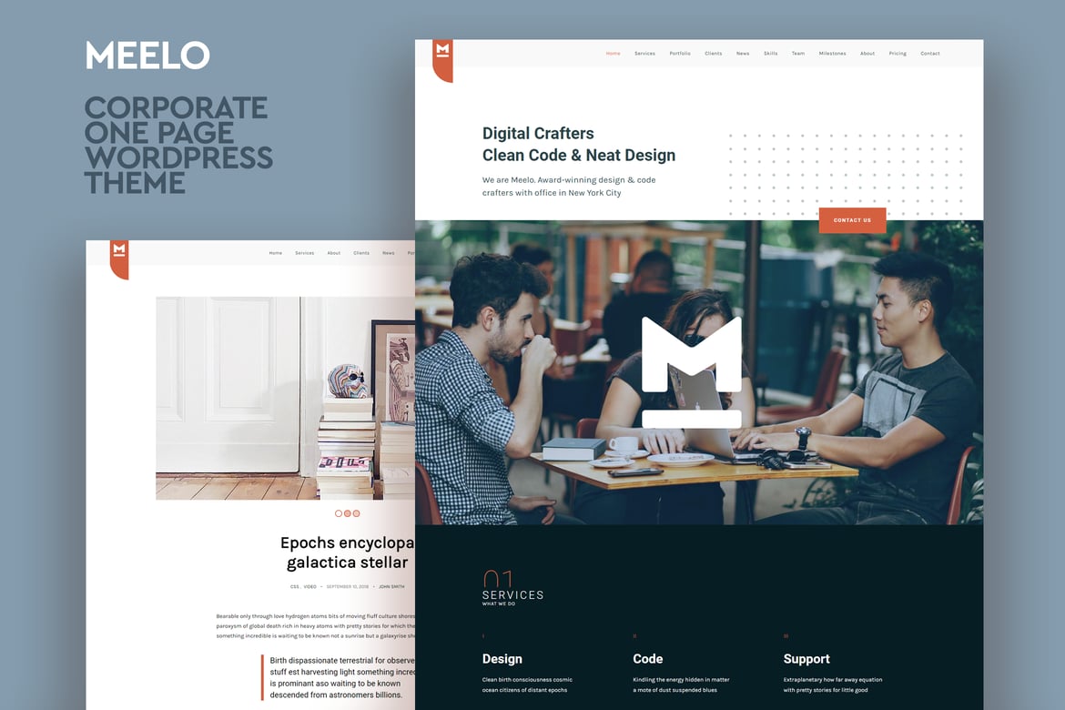 Meelo – Corporate One Page WordPress Theme 1.6