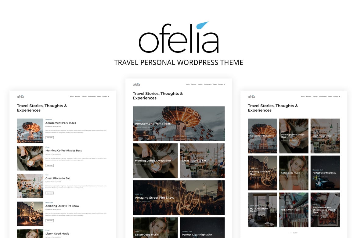 Ofelia – Travel Personal WordPress Blog Theme 2.1.4