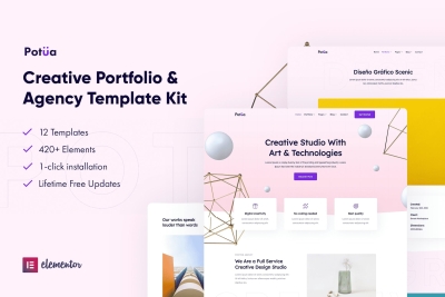 Potua - Creative Portfolio & Agency Elementor Template Kit