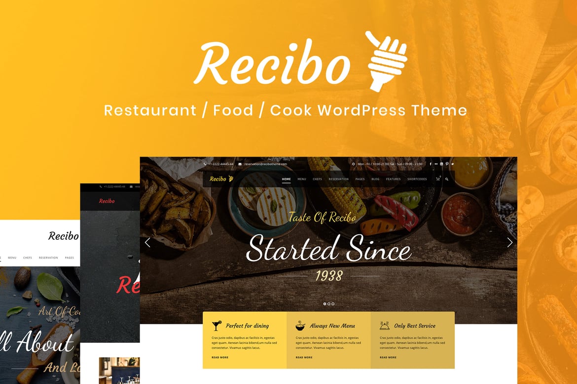 Recibo – Restaurant / Food / Cook WordPress Theme 1.4.6