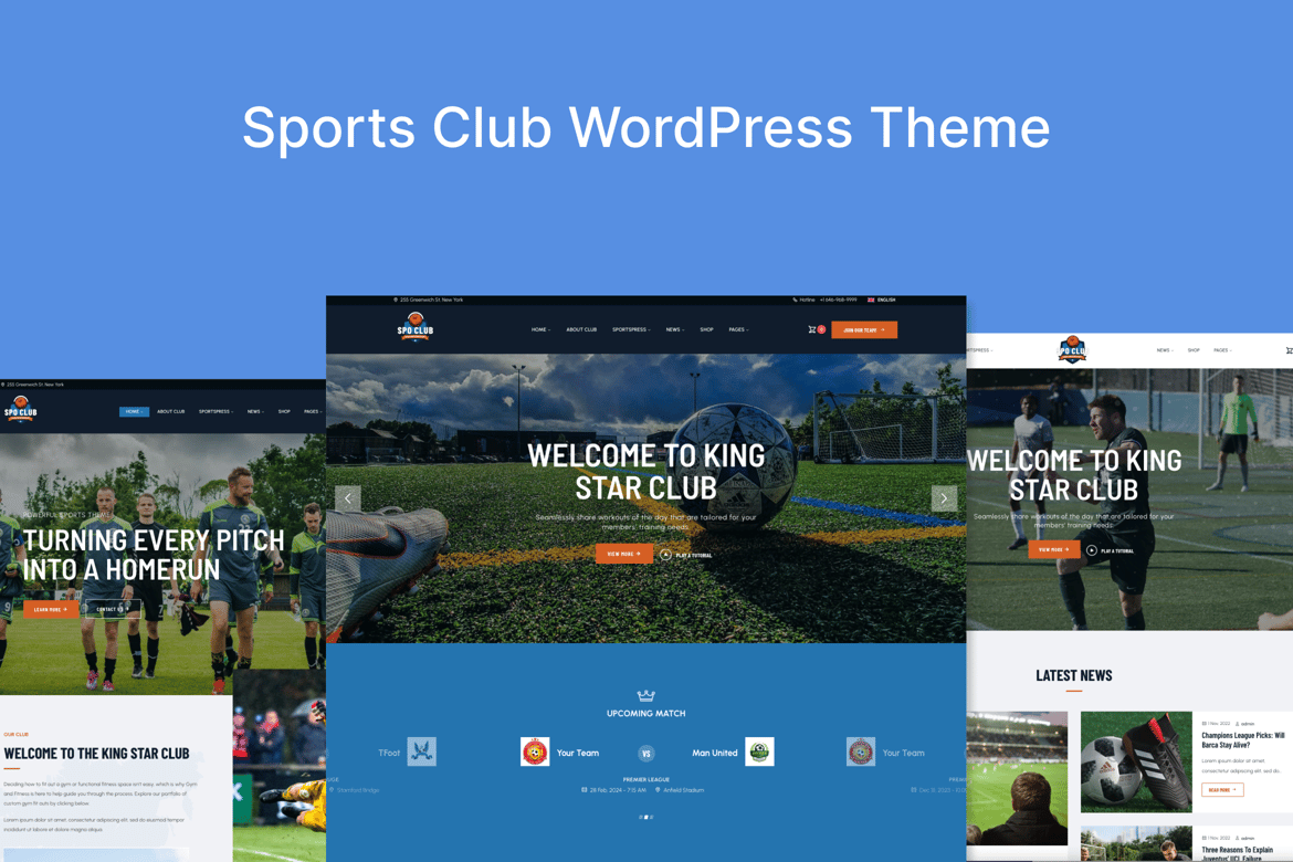 Sports Club WordPress Theme – SpoClub 1.1.6