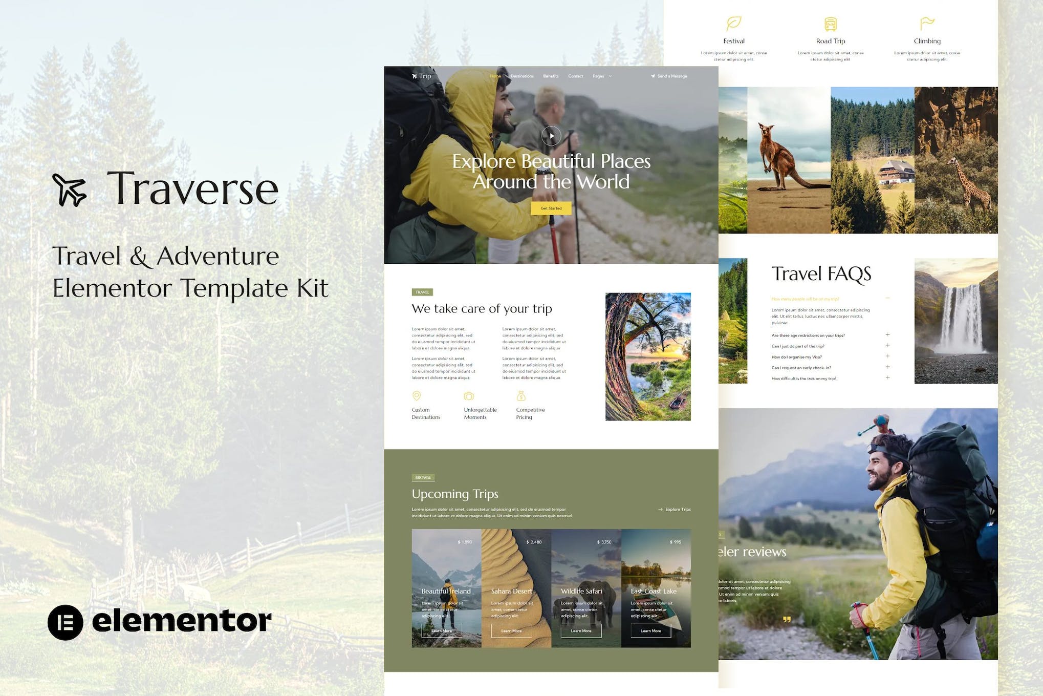 Traverse – Travel & Tour Agency Elementor Template Kit