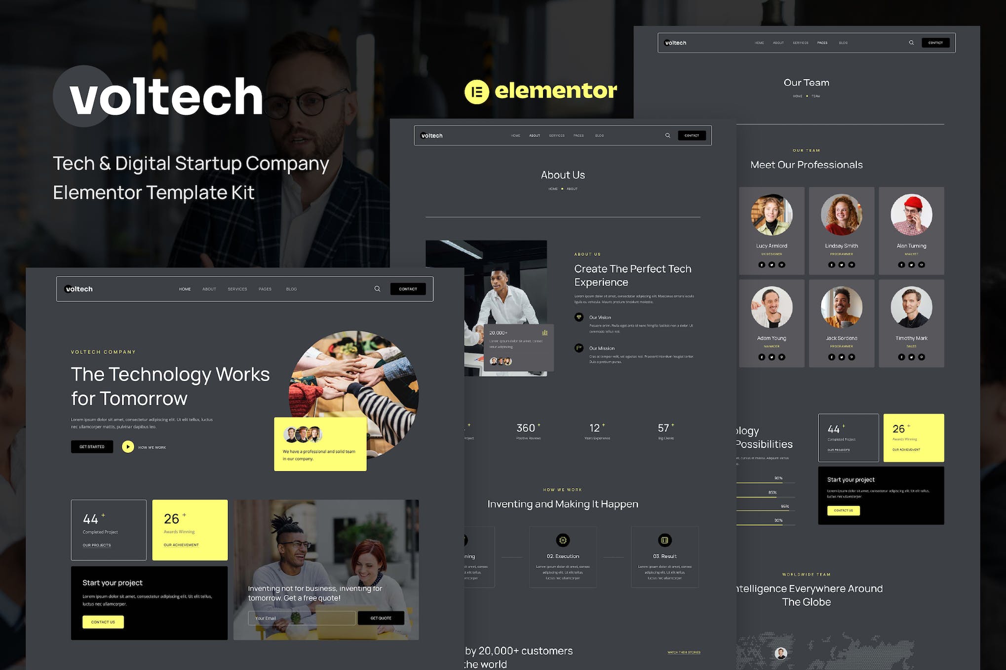 Voltech – Tech & Digital Startup Company Elementor Template Kit