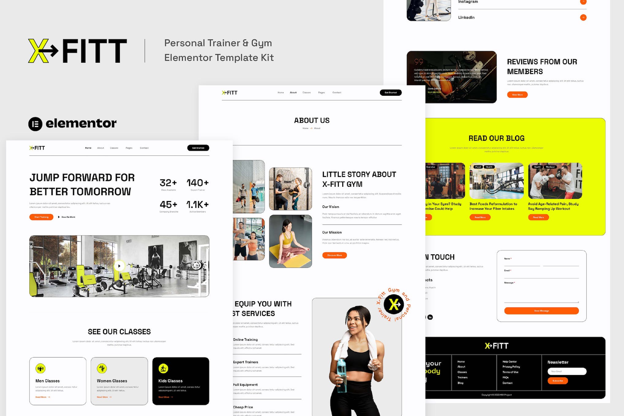 X-Fitt – Personal Trainer & Gym Elementor Template Kit