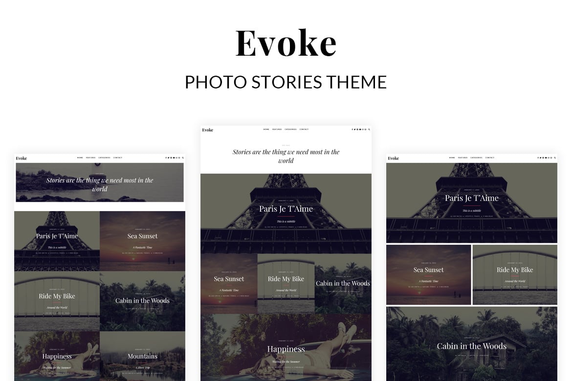 Evoke Photo Stories Blog WordPress Theme 2.5.6.4