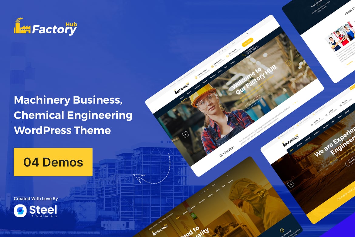 Factory HUB – Industrial Business WordPress Theme 1.5.1