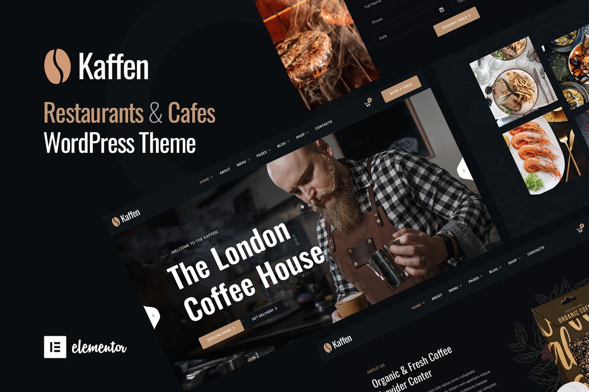 Kaffen – Cafe Restaurant Elementor WordPress Theme 1.3.1
