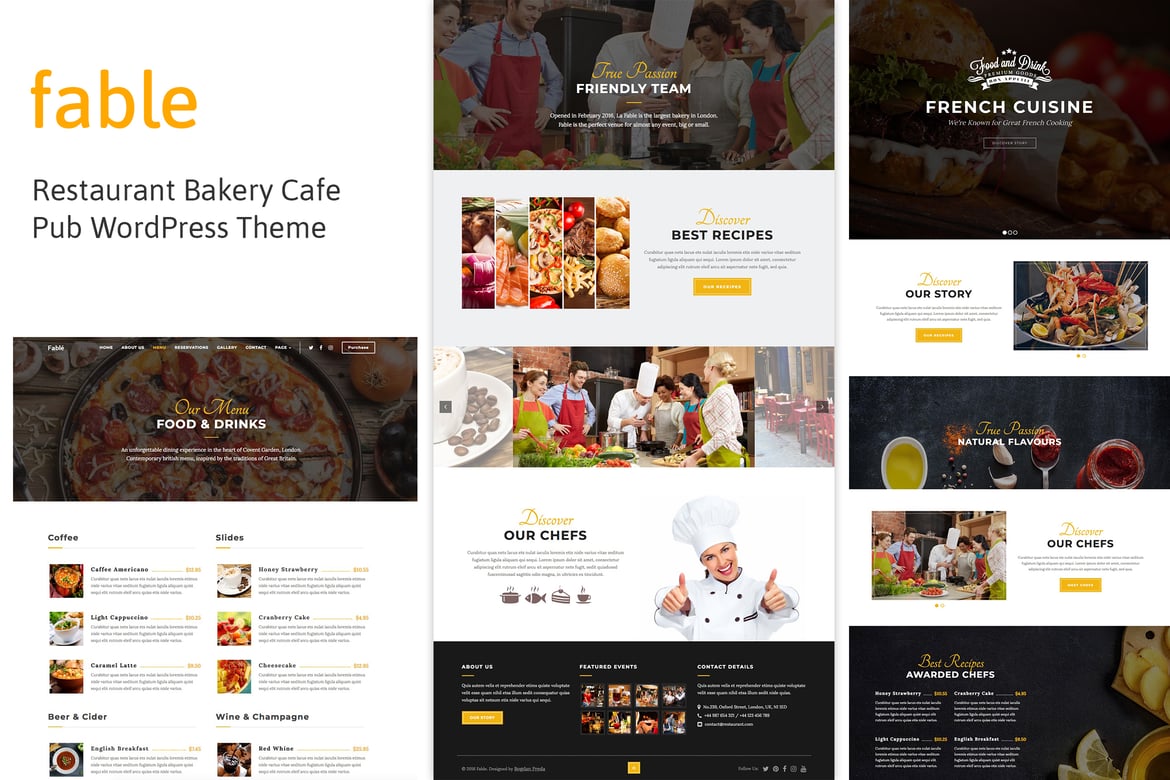 Fable – Restaurant Bakery Cafe Pub WordPress Theme 1.4.5