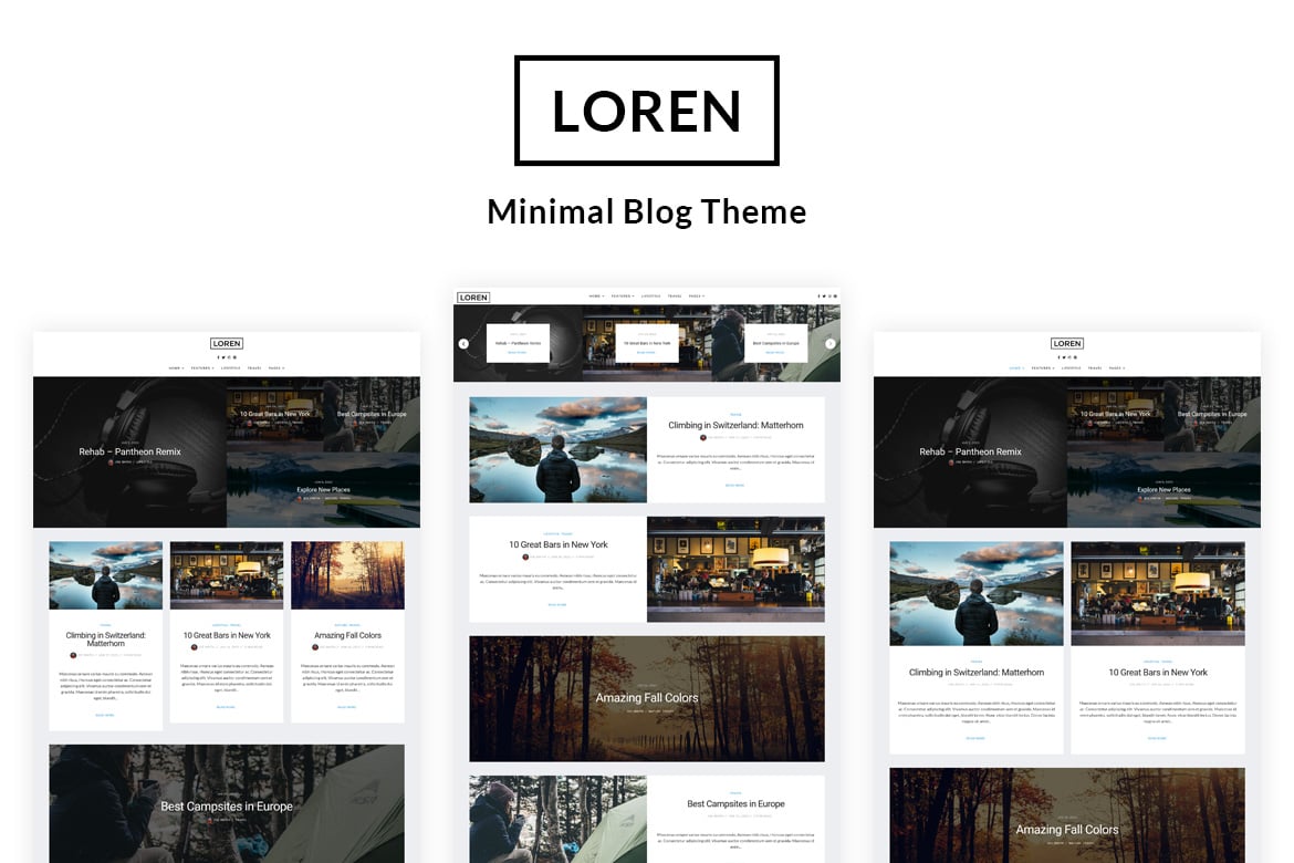 Loren Minimal Personal WordPress Blog Theme 2.6.7