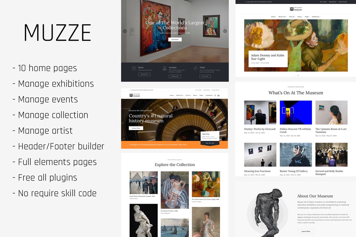 Muzze – Museum Art Gallery Exhibition WP Theme 1.7.3