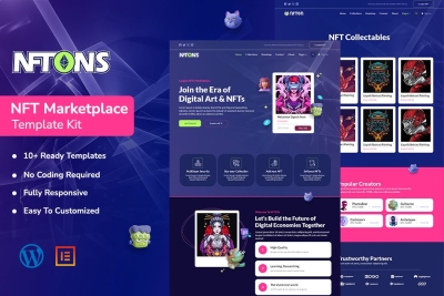 NFTONS - NFT Service & Crypto Currency Elementor Template Kit
