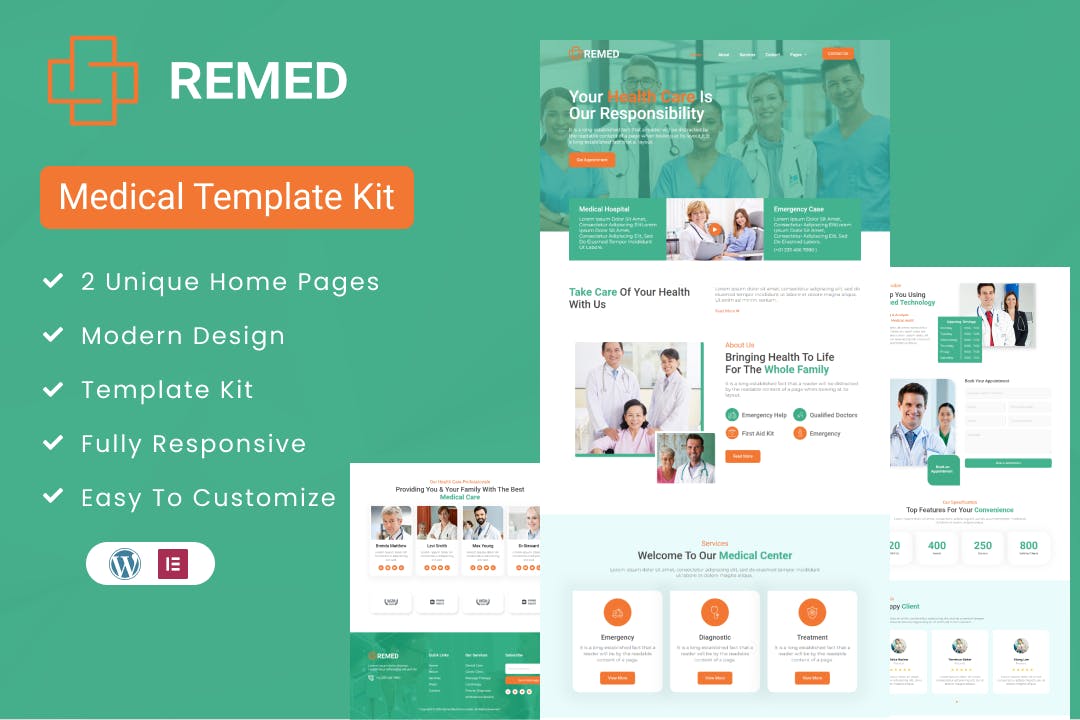 Remed –  Medical Clinic Elementor Template Kit