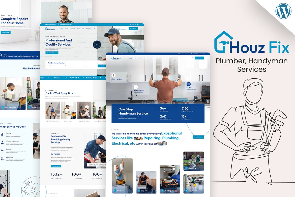 HouzFix – Plumber, Handyman WordPress Theme 1.1.6