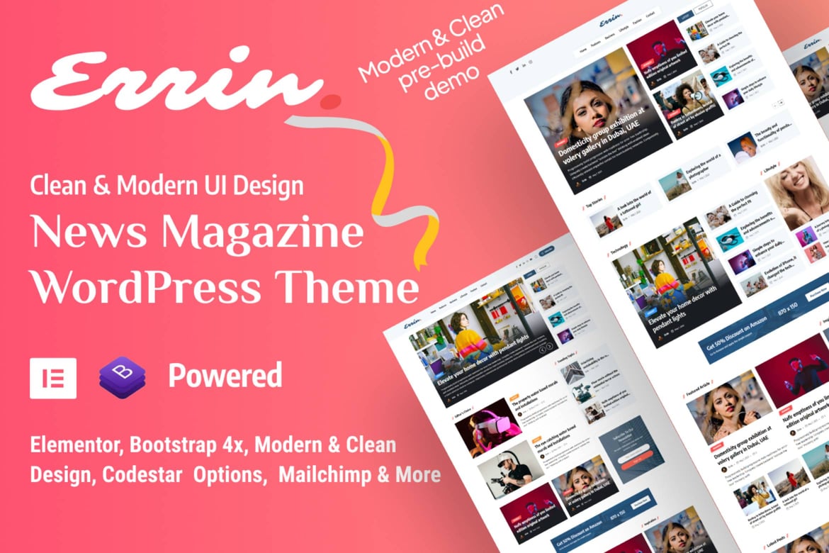 Errin – Newspaper & Personal Blog WordPress Theme 2.0.3