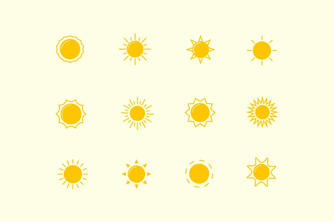 12 Sun Icons