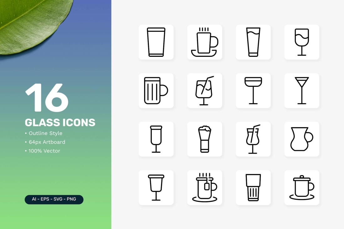 16 Glass Icons