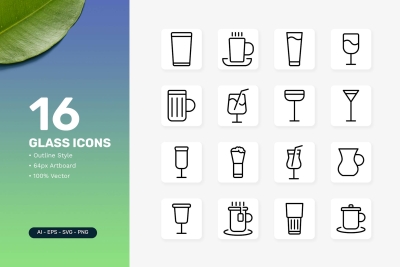 16 Glass Icons