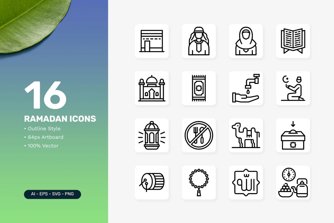 16 Ramadan Icons