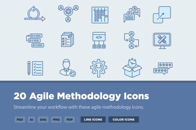 20 Agile Methodology Icons