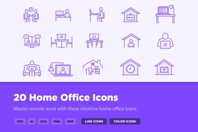 20 Home Office Icons