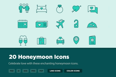 20 Honeymoon Icons