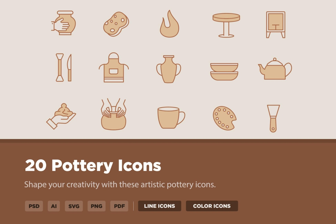 20 Pottery Icons