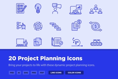 20 Project Planning Icons