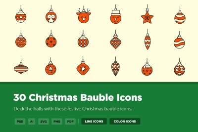 30 Christmas Bauble Icons