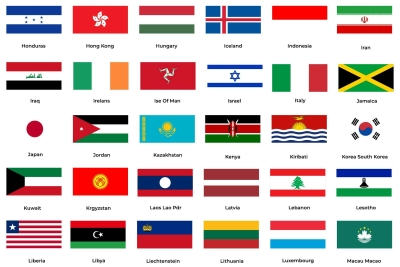 30 Countries National Flags Honduras to Luxembourg