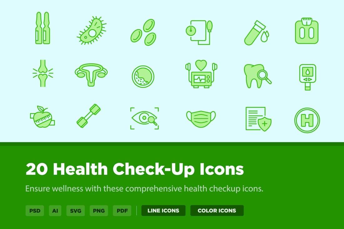 30 Health Checkup Icons
