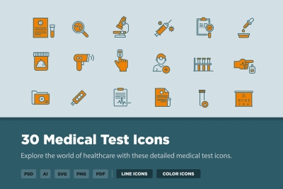 30 Medical Test Icons