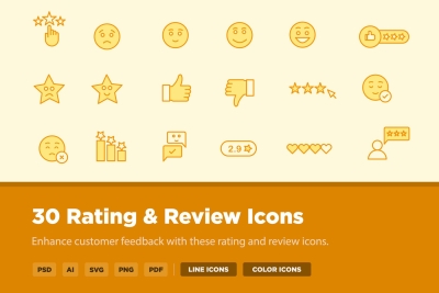30 Rating & Review Icons