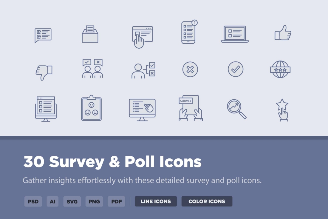 30 Survey & Poll Icons