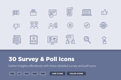 30 Survey & Poll Icons