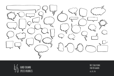 46 Hand Drawn Speech Bubbles